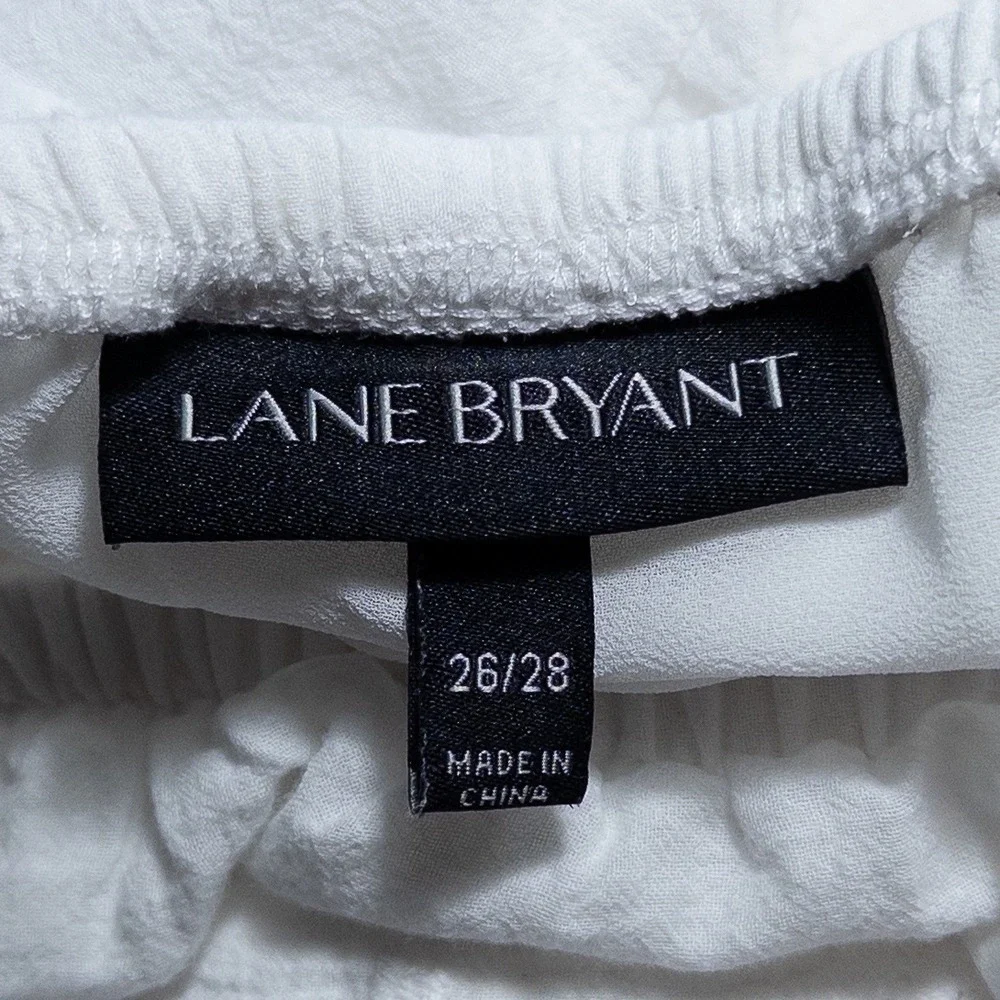 Lane Bryant Blouse Top Womens 26/28 4X White Lace Crochet Flutter Sleeve Boho - Picture 7 of 10